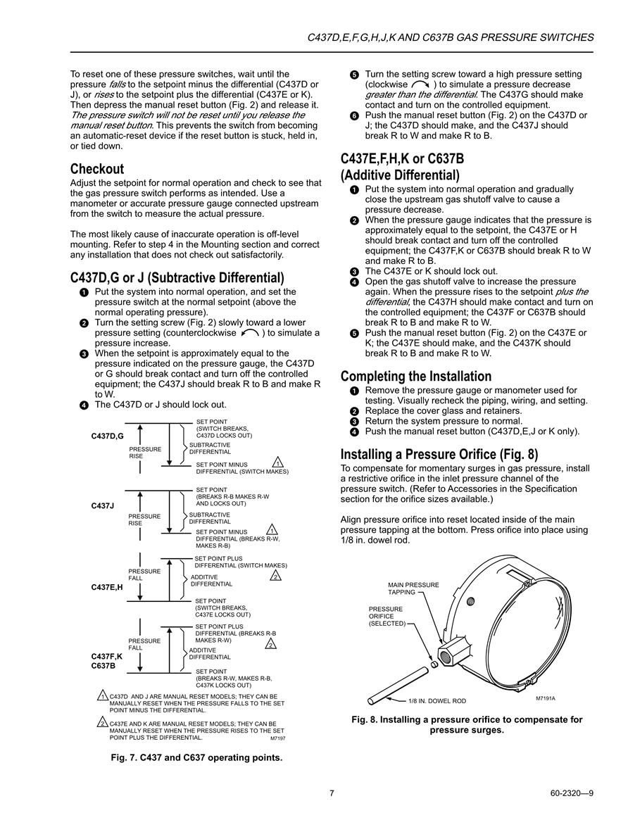  Honeywell C437D,E,F,G,H,J,KANDC637B